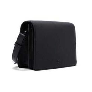 Dagne Dover Black Leather Large Andra Crossbody Bag